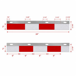 Pair 24 x 3 Aluminum Mud Flap Hanger Top Plates Reflector For Semi Truck