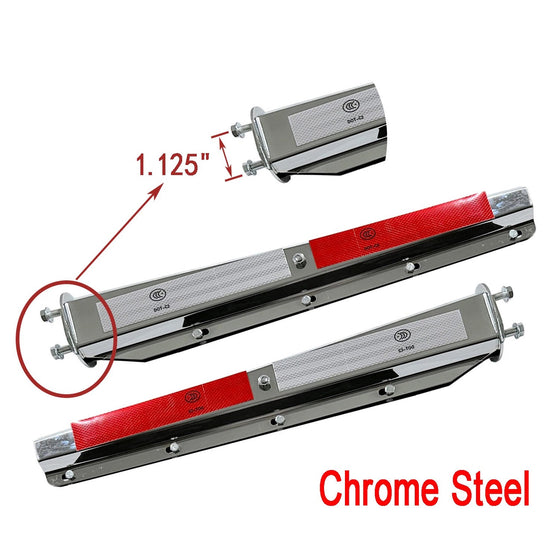 FLX-2305010CK 30_ Straight Spring Loaded Mudflap Hanger Chrome, 1.125_