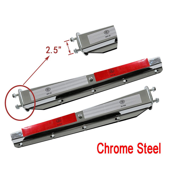 FLX-2305010CU 30_ Straight Spring Loaded Mudflap Hanger Chrome, 2.5_