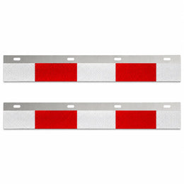 Pair 24 x 3 Aluminum Mud Flap Hanger Top Plates Reflector For Semi Truck
