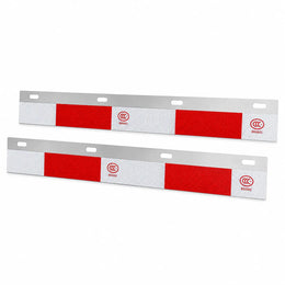 Pair 24 x 3 Aluminum Mud Flap Hanger Top Plates Reflector For Semi Truck